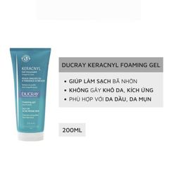 Gel Rửa Mặt Ducray Keracnyl Gel Moussant 200ml - Giảm Mụn & Nhờn, Dưỡng Ẩm Sâu Cho Da Dầu Mụn, Sản Phẩm Chăm Sóc Da Chính Hãng