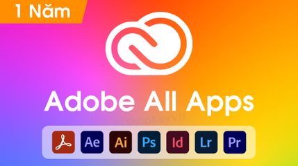 Tài khoản Adobe All Apps 1 Năm (2 thiết bị - No Cloud)