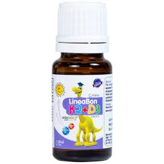Vitamin LineaBon D3 + K2 Hỗ Trợ Hấp Thụ Canxi 10ml - Vitamin Cho Bé Giúp Phát Triển Chiều Cao, Dễ Uống, Không Sắc, Không Vị