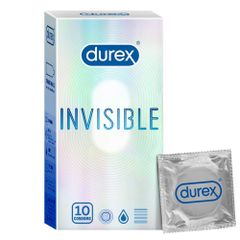 Bao cao su Durex Invisible Extra Thin siêu mỏng hộp 10 cái