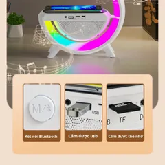 Loa Chữ G Bluetooth Kèm Sạc Không Dây ,Đèn Ngủ Sang Trọng