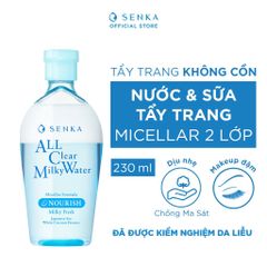 Nước Tẩy Trang 2 Lớp Senka A.L.L. Clear Milky Water 230ml - Dưỡng Da, Làm Sạch Sâu, Phù Hợp Với Mọi Loại Da
