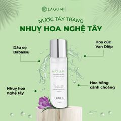 Nước Tẩy Trang Lagumi 150ml - Chiết Xuất Nhụy Hoa Nghệ Tây, Làm Sạch Sâu, Dịu Nhẹ Cho Mọi Loại Da, Không Cay Mắt