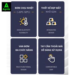Bơm Xe Đạp Đạp Chân Deli Cao Cấp - Siêu Nhẹ, Nhỏ Gọn, Tiện Lợi, Áp Suất 160 PSI - DL880006