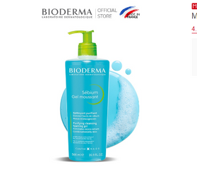 Gel Rửa Mặt Tạo Bọt Bioderma Sebium Gel Moussant 500ml - Giải Pháp Chăm Sóc Da Nhờn & Da Mụn, Không Chứa Xà Phòng