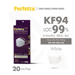 Khẩu Trang Y Tế Perfetta KF94 Cao Cấp - Chống Khuẩn, Thoáng Mát, Thiết Kế Thời Trang (20 Cái/Hộp)