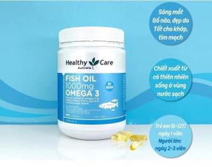 Viên Dầu Cá Fish Oil 1000mg Omega-3 - Healthy Care Hỗ Trợ Tim Mạch, Mắt và Da Khỏe Mạnh từ Úc