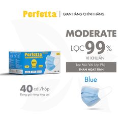 Khẩu trang y tế 3 lớp Perfetta Moderate (50 cái/ hộp) - Xanh Dương
