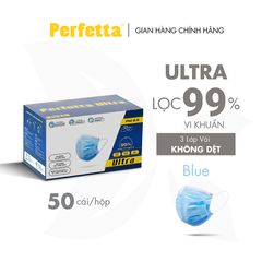 Khẩu trang y tế 4 lớp Perfetta Ultra Trắng/Xanh (50 Cái/Hộp)