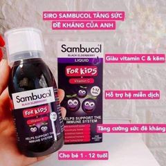 Siro Tăng Đề Kháng Sambucol - Dạng Lỏng Cho Trẻ 1-12 Tuổi, Chứa Vitamin C và Kẽm, Hỗ Trợ Miễn Dịch Từ Quả Cơm Cháy Anh Quốc