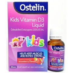Vitamin D dạng Nước cho Trẻ Ostelin Kids Liquid 20ml, Úc