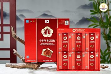 Hồng Sâm Thái Lát Tẩm Mật Ong Mugunghwa Hàn Quốc - Bao Bì 12 Gói, Giúp Tăng Cường Sức Khỏe và Giảm Stress, Thực Phẩm Bổ Sung Tự Nhiên