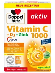 Viên Uống Đề Kháng, chắc Xương Vitamin C 1000+Kẽm+D3