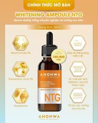 Tinh Chất Ahohwa Whitening Ampoule NTG Dưỡng Trắng Da, Mờ Thâm Nám 30ml - Serum Hàn Quốc Chống Sạm Đen, Đều Màu Da