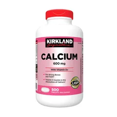 [Mỹ] Viên uống Canxi Kirkland Calcium 600mg + D3 hộp 500 viên