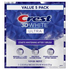 Kem đánh trắng răng CREST 3D White Vivid Mint - 147g - Set 5 Tuýp