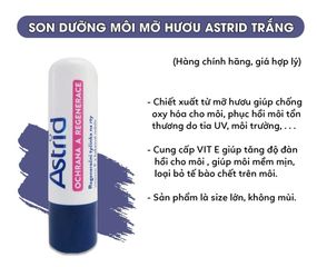 Son Dưỡng Mỡ Hươu Không Màu 4.7g - Astrid, Dưỡng Ẩm Mềm Mại, Phục Hồi Môi Nứt Nẻ, Lip Balm Tự Nhiên từ Cộng Hòa Séc