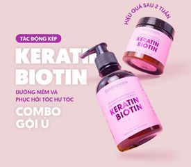 Combo Biotin & Keratin Dầu Gội 250ml & Kem Ủ 200gr Milaganics