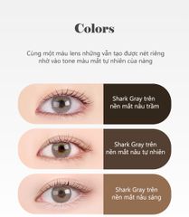 Kính Áp Tròng Eyesm Shark Gray - Lens Màu Xám Tây Cao Cấp Hàn Quốc, Hỗ Trợ Cận Thị 0-8 Độ, Bảo Vệ Mắt Chống UV