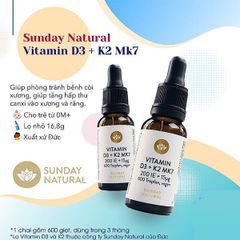 Vitamin D3 K2 MK7 Sunday Natural của Đức hỗ trợ tăng chiều cao cho bé
