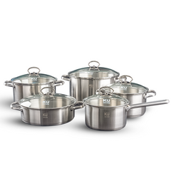 Bộ Nồi Inox KUCHEN 5 Món Hàn Quốc - Chất Liệu Thép Không Rỉ 304, Bề Mặt Sáng Bóng, Bền Bỉ, Dùng Cho Tất Cả Các Loại Bếp