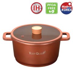 Nồi Hầm Ceramic Tiger Queen CWCB-24CH 24cm 5.18L - Chống Dính, Nắp Thủy Tinh, Sử Dụng Bếp Gas, Bếp Từ, Tiết Kiệm Nhiên Liệu
