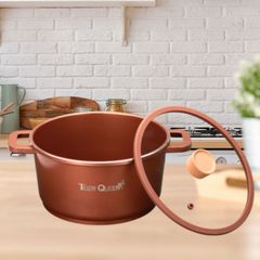 Nồi Hầm Ceramic Tiger Queen CWCB-24CH 24cm 5.18L - Chống Dính, Nắp Thủy Tinh, Sử Dụng Bếp Gas, Bếp Từ, Tiết Kiệm Nhiên Liệu