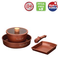 Bộ Nồi Ceramic Cao Cấp Tiger Queen DCWCB-SET 5 Món - Nồi Chống Dính, Chịu Nhiệt, Tay Cầm Rời, Dùng Cho Bếp Từ, Gas, Hồng Ngoại