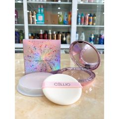 Phấn Phủ Cellio Shining Ex Two Way Cake 12g - Lớp Nền Tự Nhiên, Kiểm Soát Dầu, Che Khuyết Điểm - Mỹ Phẩm Hàn Quốc Cao Cấp