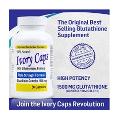 [Mỹ] Viên uống trắng da Glutathione Complex 1500mg Ivory Caps 60 viên