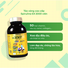 Tảo Xoắn Vàng Spirulina EX Family Nhật Bản - Viên Uống Bổ Sung Dinh Dưỡng, Tăng Cường Sức Khỏe, Làm Đẹp Da, Dinh Dưỡng Thiết Yếu 50 Loại