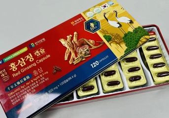 Viên Đạm Hồng Sâm Nhung Hươu Linh Chi HANMI KGF 120 Viên - Tăng cường sức đề kháng, cải thiện trí nhớ và hỗ trợ tiêu hóa