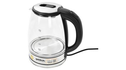 Bình đun siêu tốc thủy tinh Goldsun 1.8L GKT2607G - Thiết kế sang trọng, công suất 1700W, tự ngắt khi sôi, an toàn cho người sử dụng.