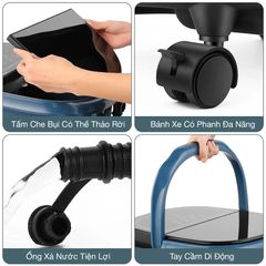 Bồn Ngâm Chân OKACHI JP-300 Cao Cấp - Thiết Bị Massage Tự Động Với 7 Con Lăn, Nóng Nước 35-48°C, Giải Độc, Thư Giãn Tốt Nhất Việt Nam