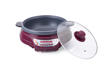 Nồi Lẩu Điện Sunhouse SH-535L 3.5 Lít - Lẩu, Chiên, Xào, Thiết Kế Tiện Dụng, Công Suất 1300W, Vung Kính Chịu Nhiệt