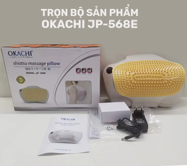 Gối Massage Hồng Ngoại Vai Cổ Lưng Shiatsu OKACHI JP-568E (Pin sạc)