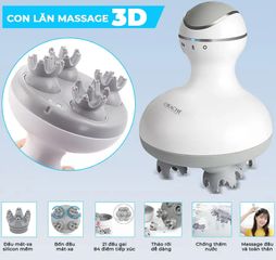 Máy Massage Đầu Cầm Tay Okachi Luxury JP-M210 - Thiết Bị Chăm Sóc Sức Khỏe 3D, Chống Thấm Nước, Đế Sạc Thông Minh, Hẹn Giờ Tự Động
