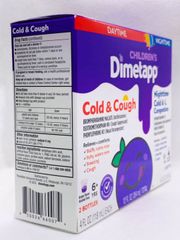Siro Giảm Ho Cảm Cúm Cho Trẻ Em Dimetapp Day & Night 118ml - Tạo Hương Vị Nho Dễ Uống, 3 Chai Hỗ Trợ Giảm Nghẹt Mũi