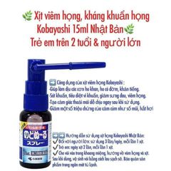 Xịt họng giảm ho rát họng Kobayashi Nhật Bản - Hộp 15ml