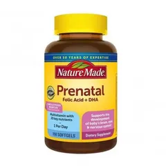 Vitamin cho Mẹ Bầu Nature Made Prenatal Folic Acid + DHA 200mg 150v