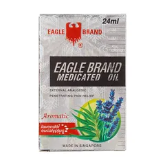 Dầu Gió Trắng Mỹ Eagle Brand Medicated Oil 24ml - Tinh Dầu Bạch Đàn & Oải Hương Giảm Đau Đầu, Giữ Ấm Cơ Thể, Hỗ Trợ Sức Khỏe