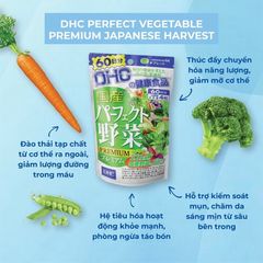 Viên uống DHC Rau Củ Quả Tổng Hợp Premium 240 Viên - Bổ Sung Chất Xơ và Vitamin Từ 32 Loại Rau, Hỗ Trợ Tiêu Hóa và Làm Đẹp Da