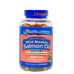 Viên Dầu Cá Hồi Pure Alaska Omega 3 Wild Salmon Oil 1000MG - Hỗ Trợ Sức Khỏe Tim Mạch, Tăng Cường Trí Não, 210 Viên