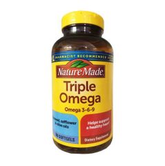 Viên uống Triple Omega 3 6 9 Nature Made 180 viên của Mỹ