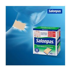 Miếng dán giảm đau Hisamitsu Salonpas Mỹ 140 miếng - Hỗ trợ xoa dịu cơn đau vai, cổ, lưng, xương khớp hiệu quả lên đến 8 giờ