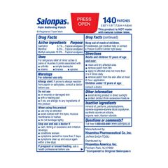 Miếng dán giảm đau Hisamitsu Salonpas Mỹ 140 miếng - Hỗ trợ xoa dịu cơn đau vai, cổ, lưng, xương khớp hiệu quả lên đến 8 giờ