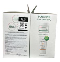 Bộ kem dưỡng ẩm Dr.G R.E.D BLEMISH Clear Soothing Cream 70ml & kem chống nắng Brightening Up Sun+ 20ml cho da nhạy cảm, dầu mụn