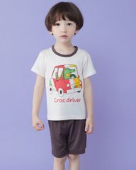 Bộ pijama cộc cho bé trai Croc driver nhập khẩu Olomimi - Hàn Quốc