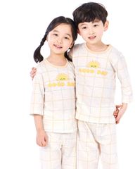 Bộ ngủ lửng cho bé Good day Check Yellow nhập khẩu Olomimi - Hàn Quốc