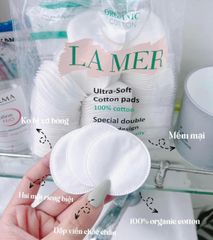 Bông Tẩy Trang Hữu Cơ Lamer 201 Miếng - 100% Cotton Siêu Mềm, Thân Thiện Với Da, Phù Hợp Mọi Loại Da, Giúp Giảm Mụn Đầu Đen